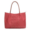 Red Embossed Traveling Single Strap Handbags , Animal Print Brand Name Tote Bags